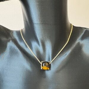 Kate Spade Gold Necklace with Brown Pendant